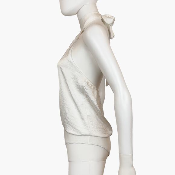 NWT VICI "Miami" Satin Halter Bodysuit (Off-White | Size M) - Picture 2 of 8